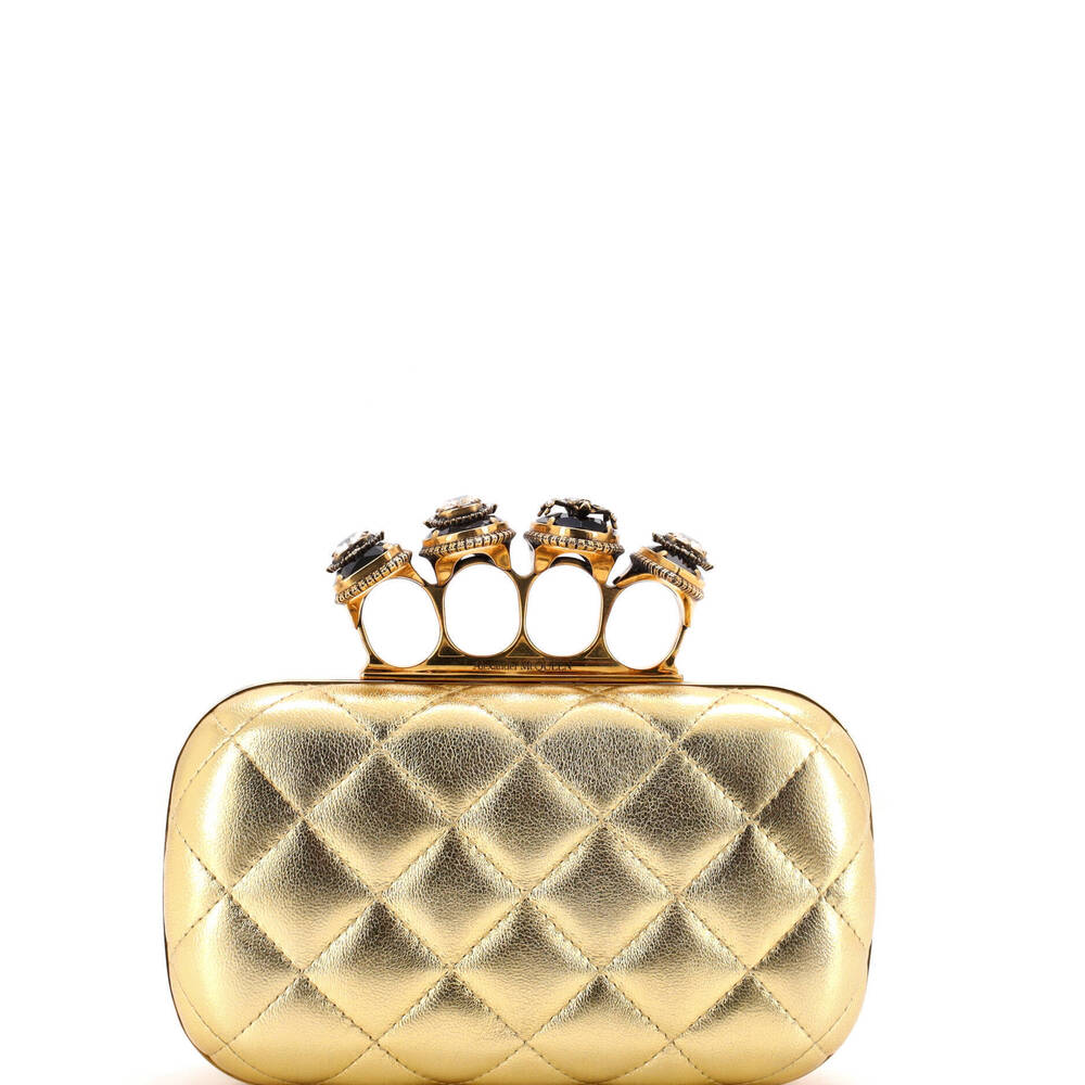 Alexander McQueen Small Knuckle Box Clutch Leather
